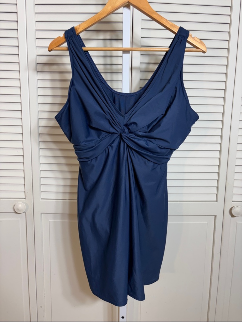 Miraclesuit Blue Knotted One-Piece Swim Tank Size 18W